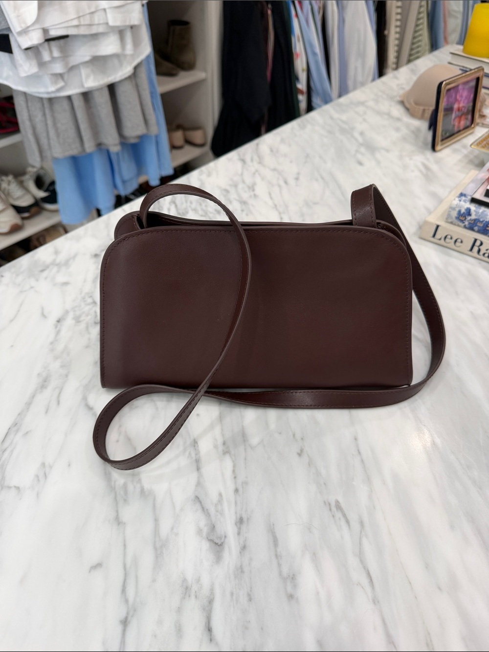 Classic Brown Leather Crossbody Bag